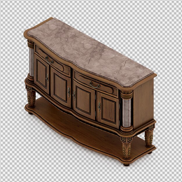 PSD isometric cabinet 3d render
