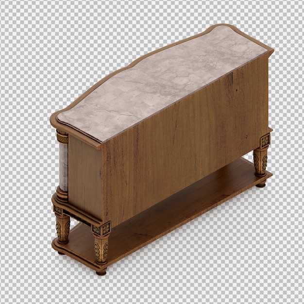 Isometric cabinet 3d render