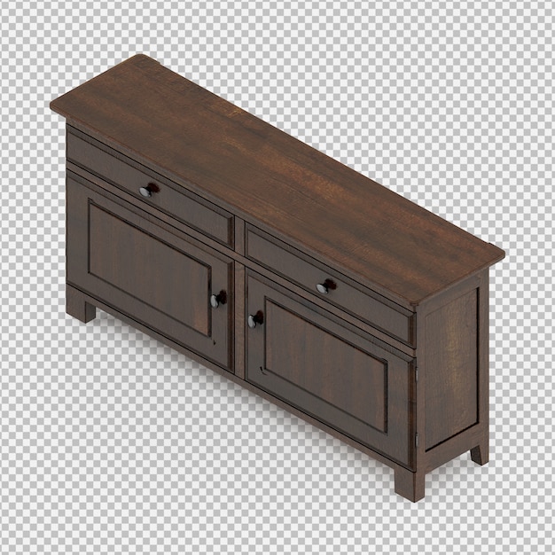 PSD isometric cabinet 3d render