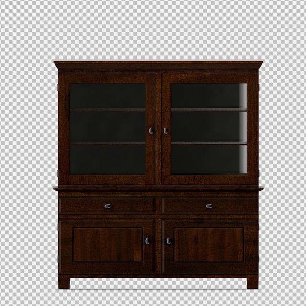 Isometric cabinet 3d render