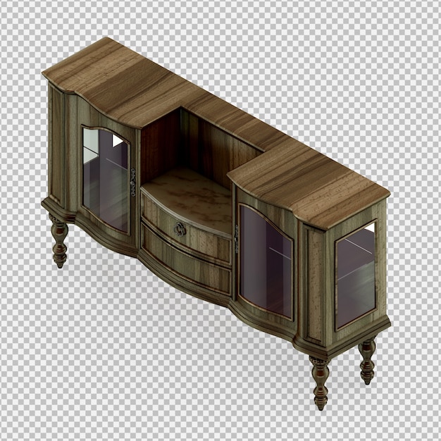 Isometric cabinet 3d render