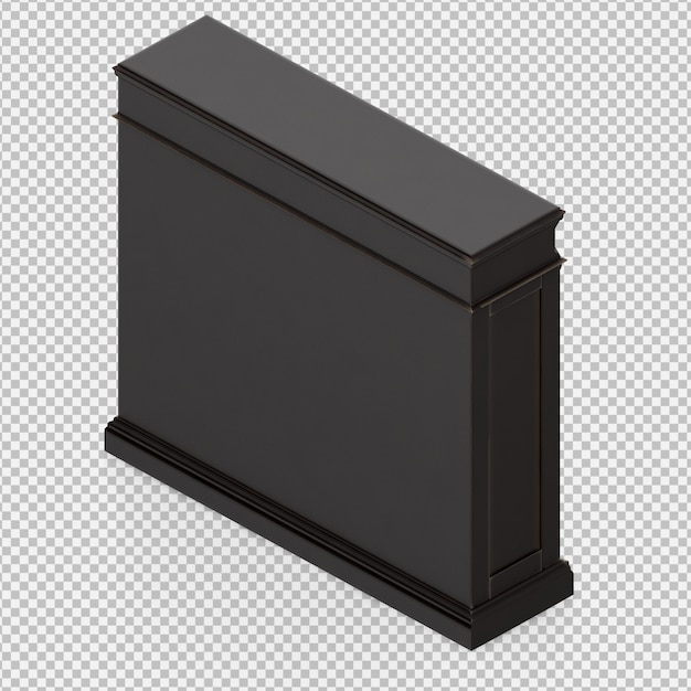 PSD isometric cabinet 3d render