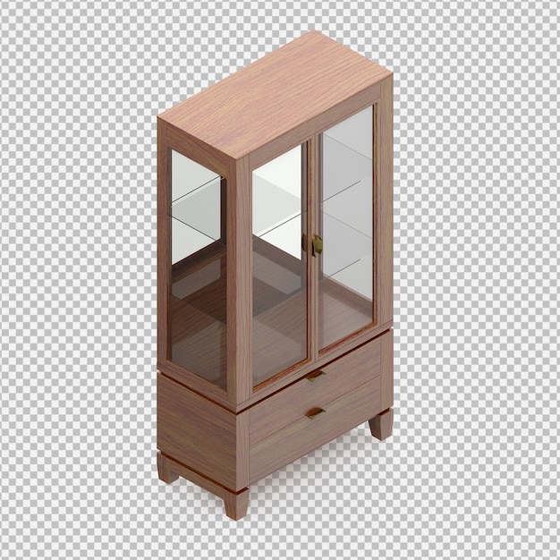 Isometric cabinet 3d render