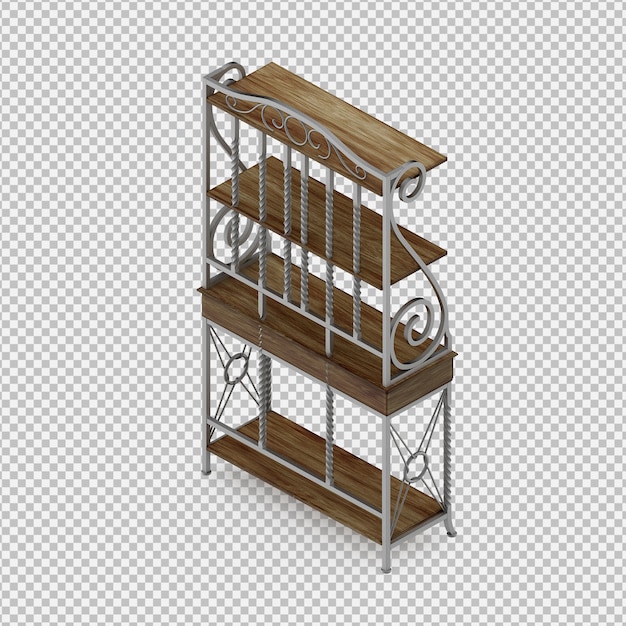 Il gabinetto isometrico 3d rende