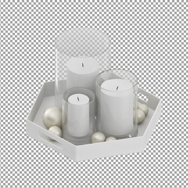 Isometric candles in hexagonal plate