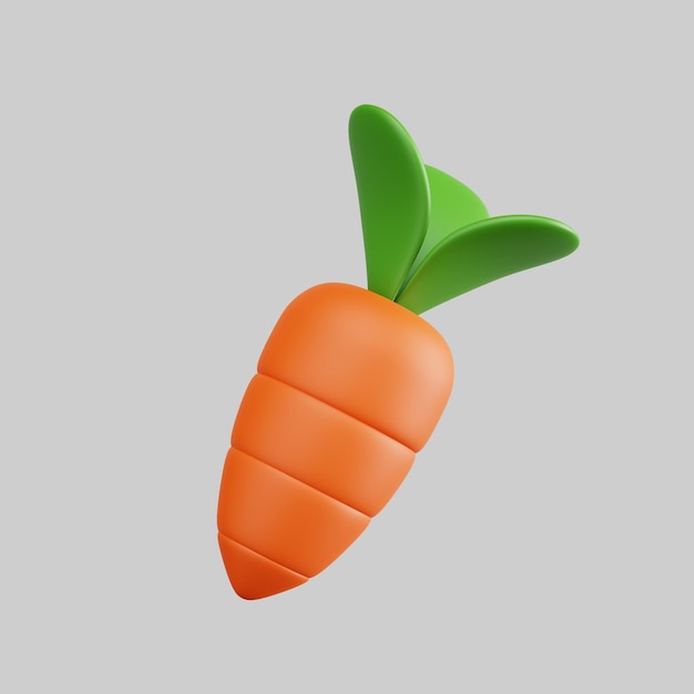 PSD isometric carrots 3d render illustrationxa