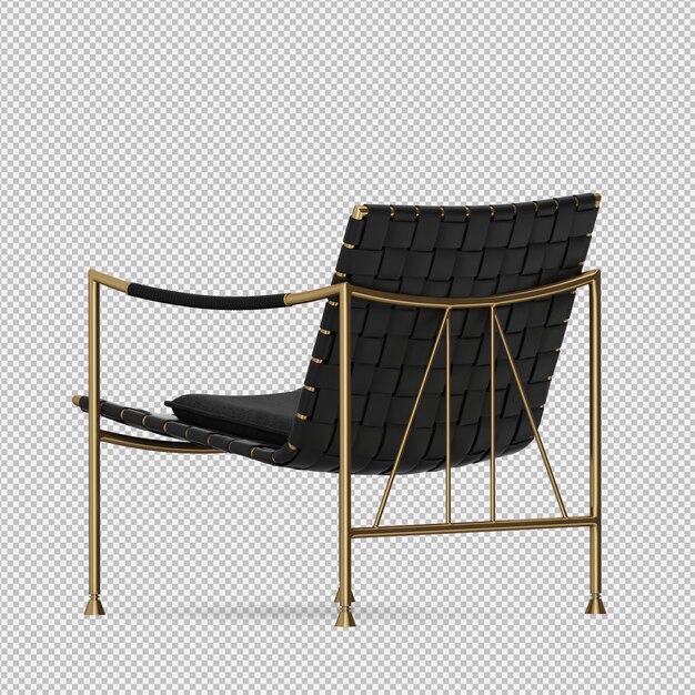 PSD isometric chair 3d isolated render