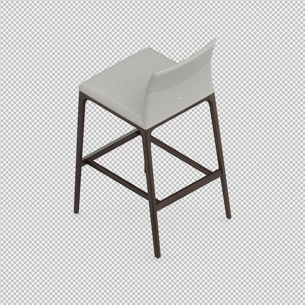 Isometric chair 3d isolated render