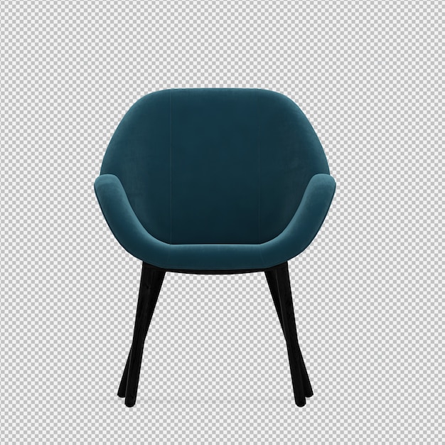 Isometric Chair 3D isolated render