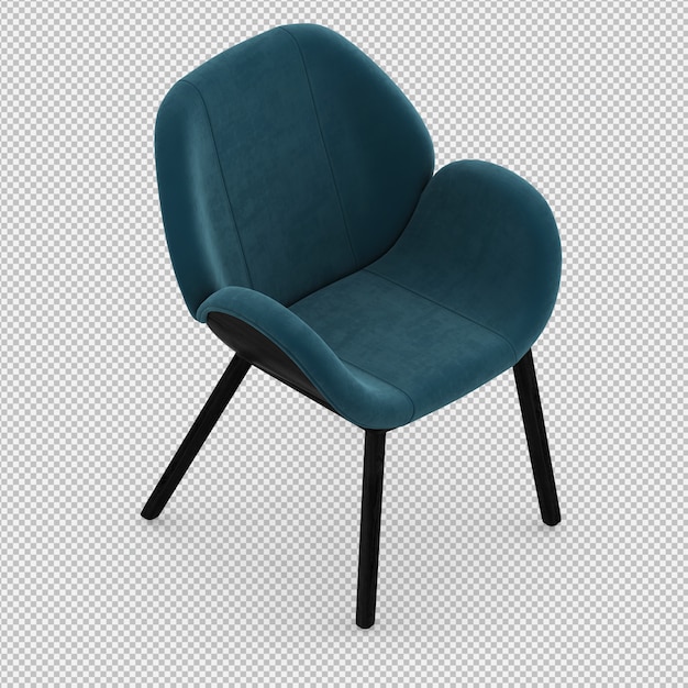 PSD isometric chair 3d isolated render