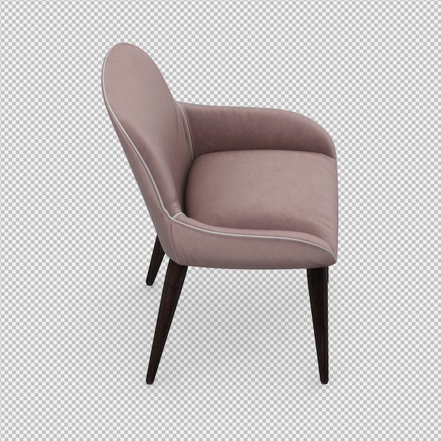 Isometric chair 3d isolated render