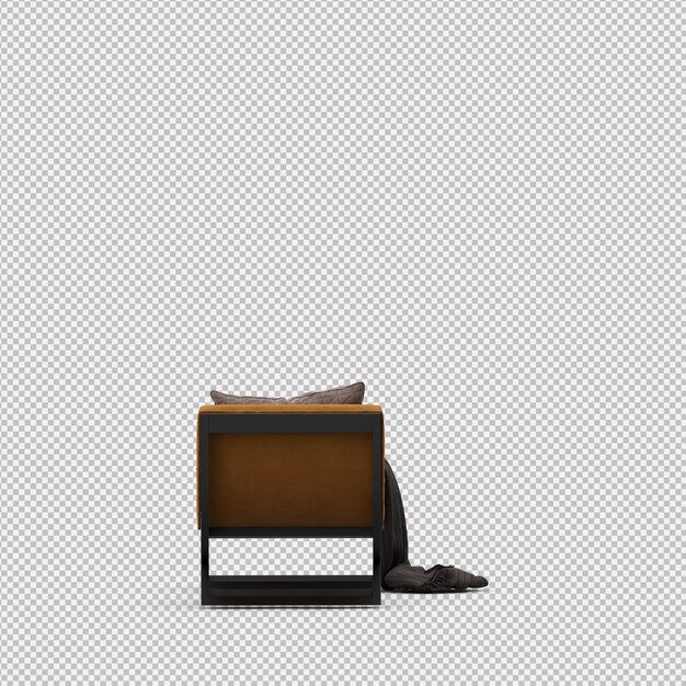 Isometric chair 3d isolated render