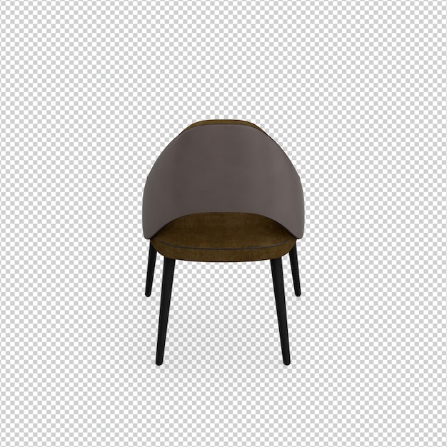 Isometric chair 3d isolated rendering