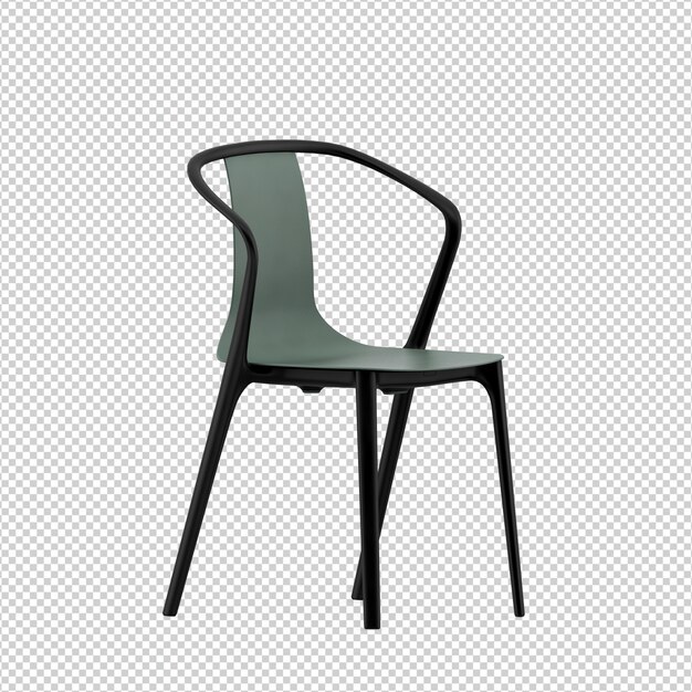 Isometric chair 3d isolated rendering