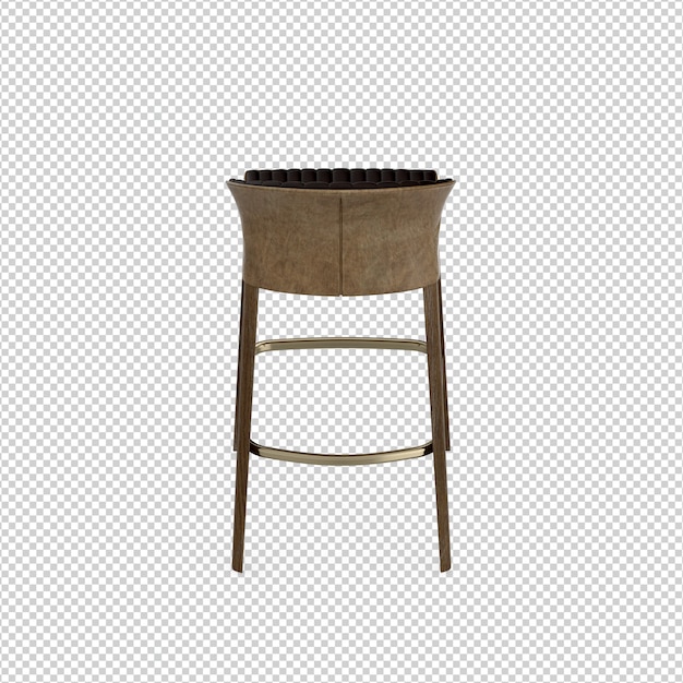 Isometric chair 3d isolated rendering