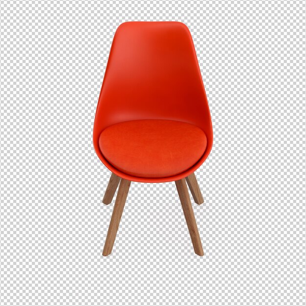 Isometric chair 3d isolated rendering