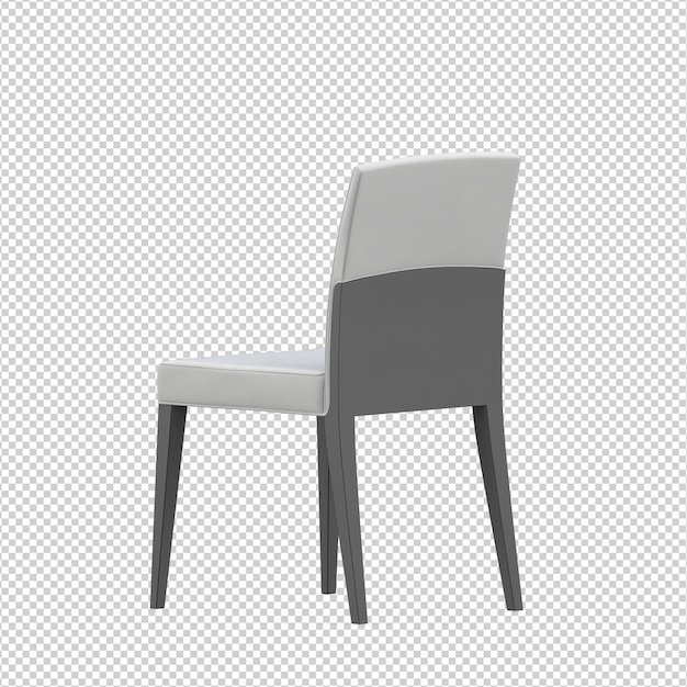 Isometric chair 3d isolated rendering