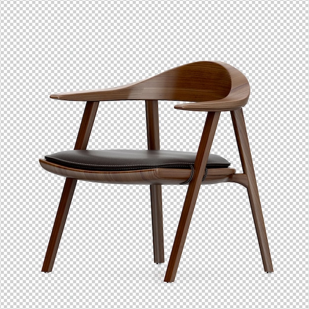 Isometric chair 3d isolated rendering