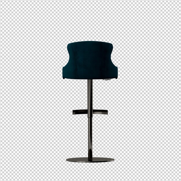 PSD isometric chair 3d isolated rendering