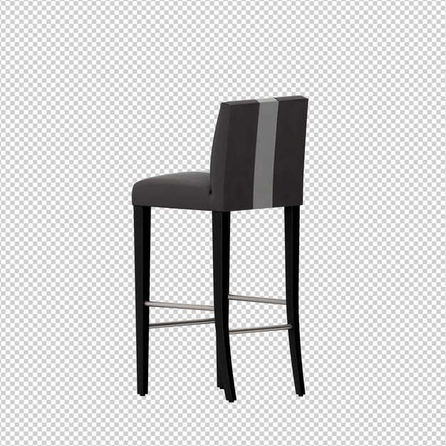 PSD isometric chair 3d isolated rendering