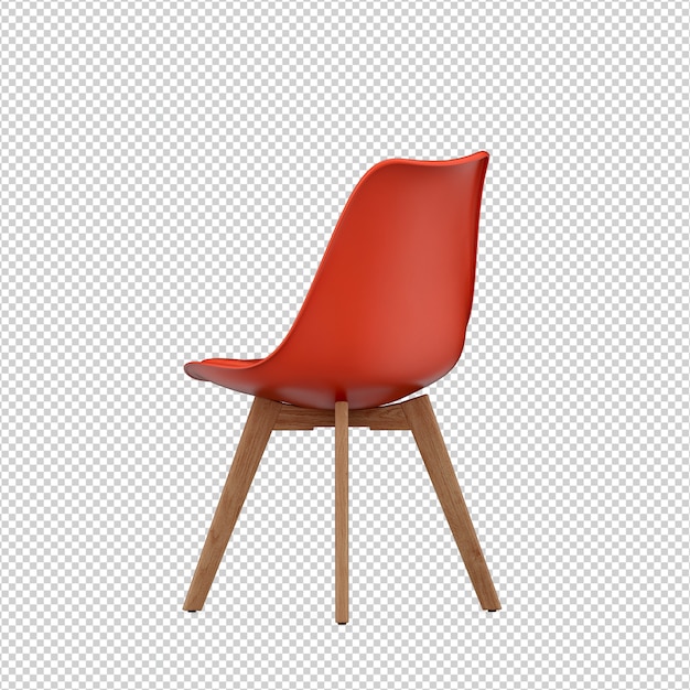 Isometric chair 3d isolated rendering