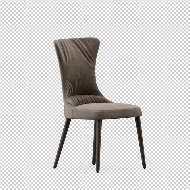 Isometric chair 3d isolated rendering