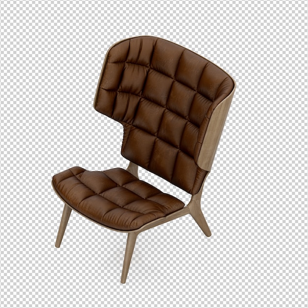 Isometric chair 3d isolated rendering