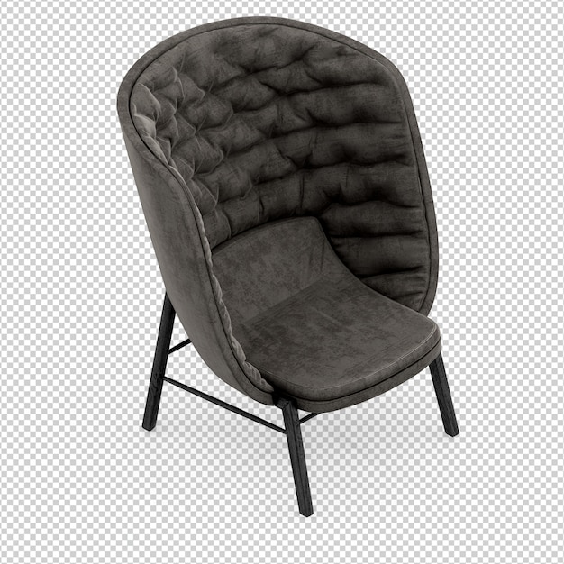 Isometric chair 3d isolated rendering