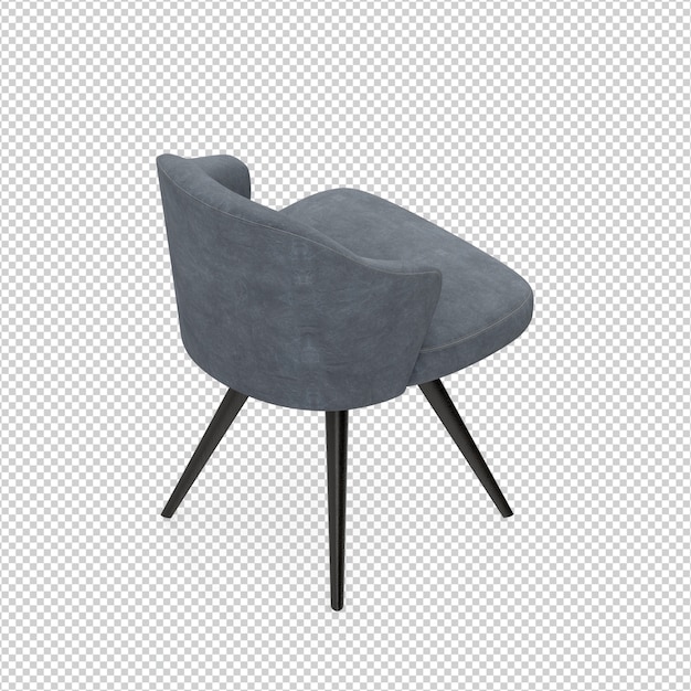 Isometric chair 3d isolated rendering