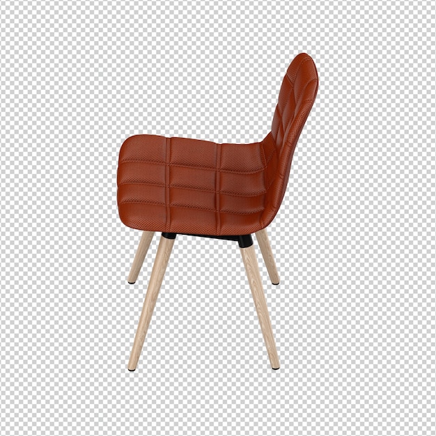 Isometric chair 3d isolated rendering