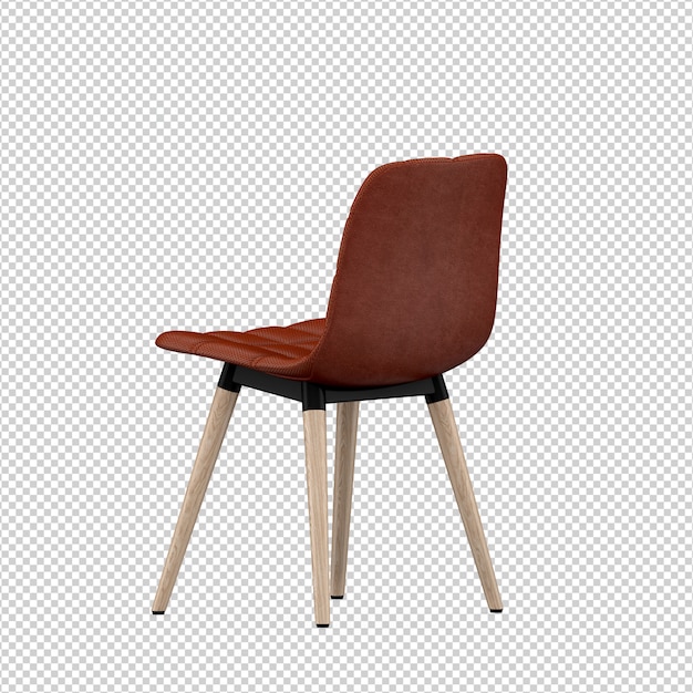 Isometric Chair 3D isolated rendering