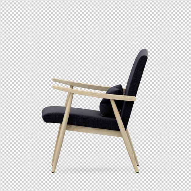 Isometric chair 3d isolated rendering