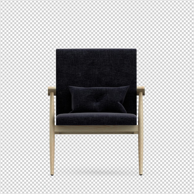 Isometric Chair 3D isolated rendering