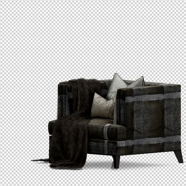Rappresentazione isolata isometrica 3d della sedia