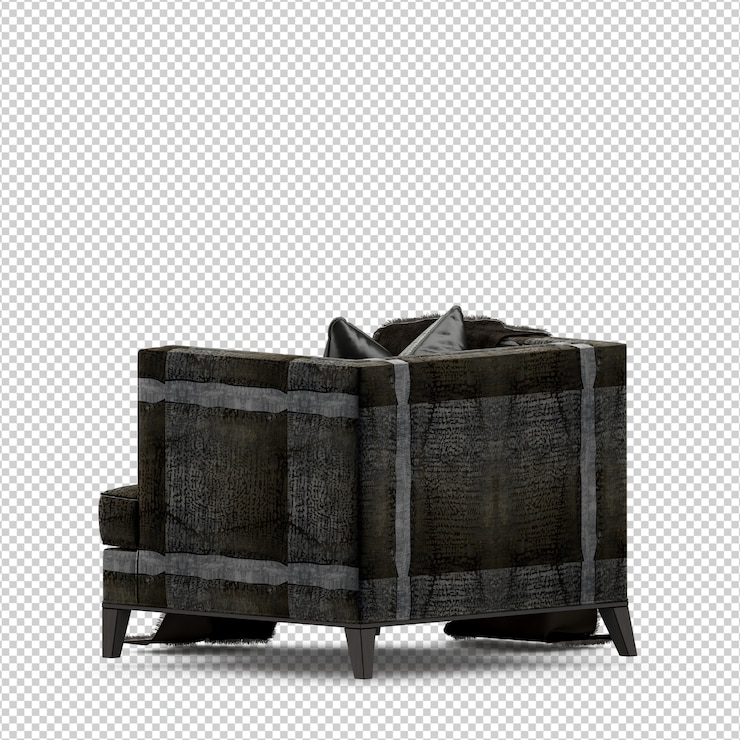 PSD 同度式椅子 3d 孤立染