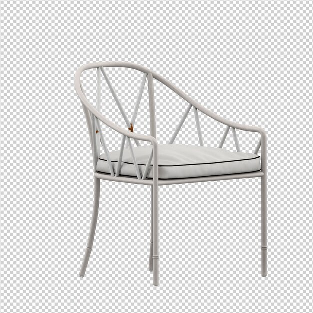 Isometric chair 3d isolated rendering