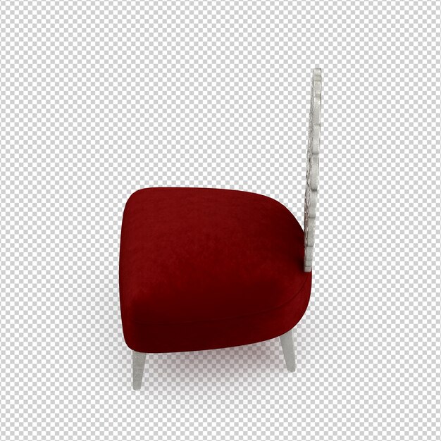 Isometric chair 3d isolated rendering