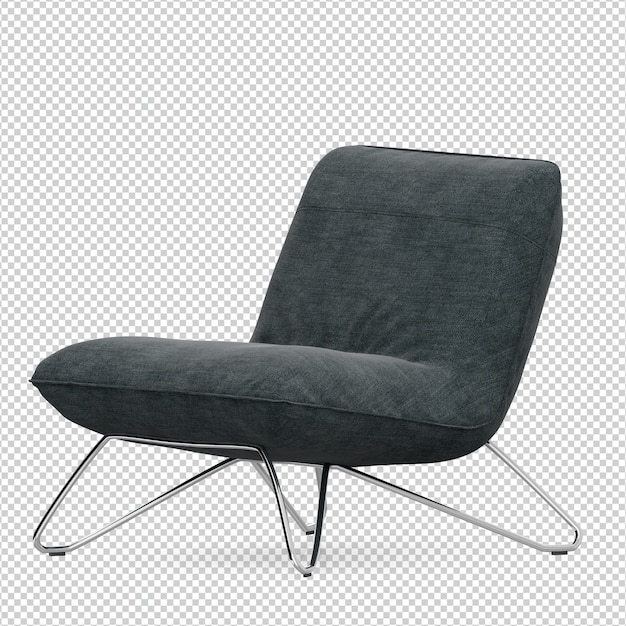 Isometric Chair 3D isolated rendering