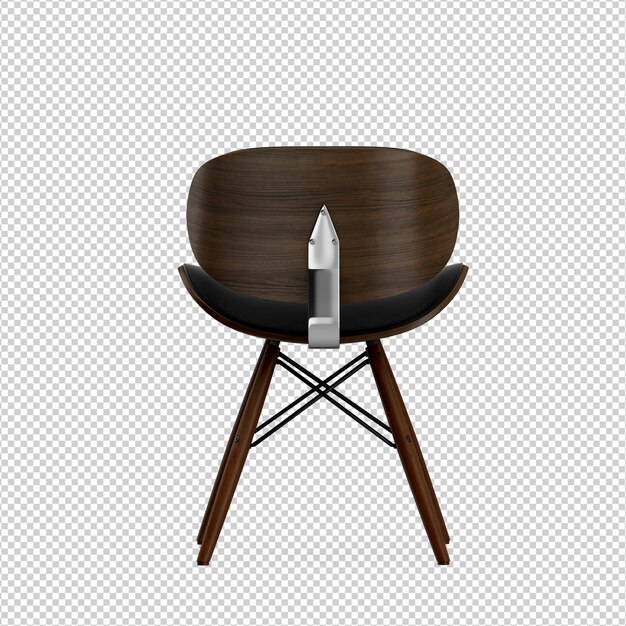 PSD isometric chair 3d isolated rendering