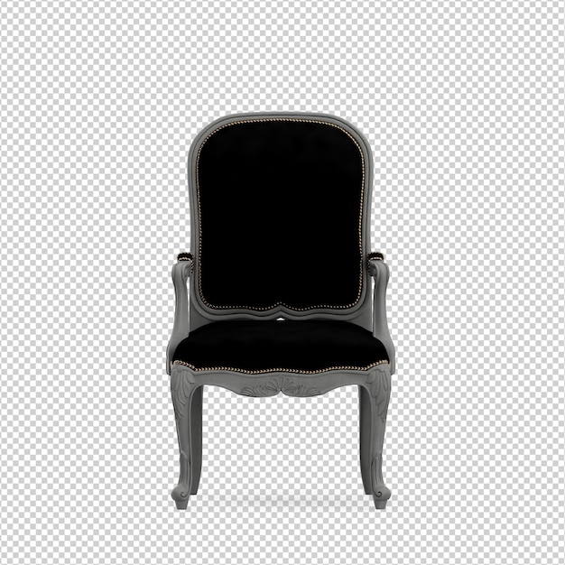 Isometric chair 3d isolated rendering