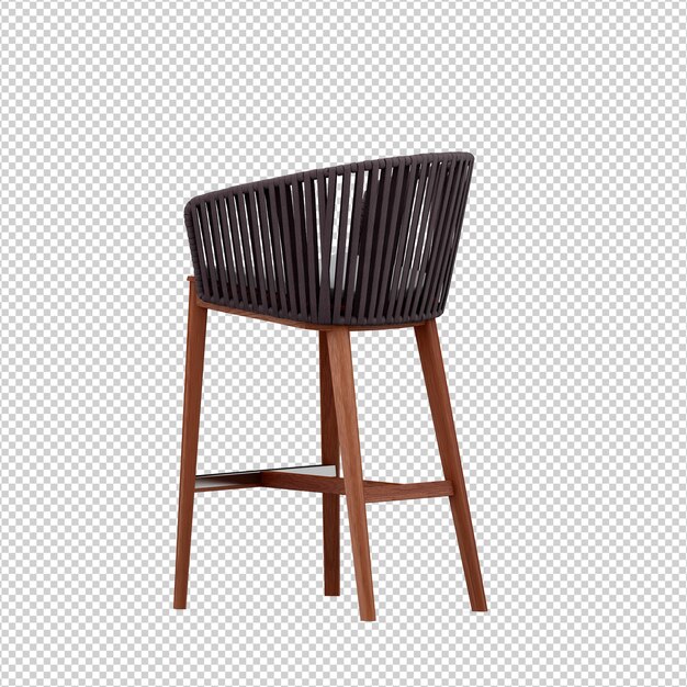 Isometric chair 3d isolated rendering