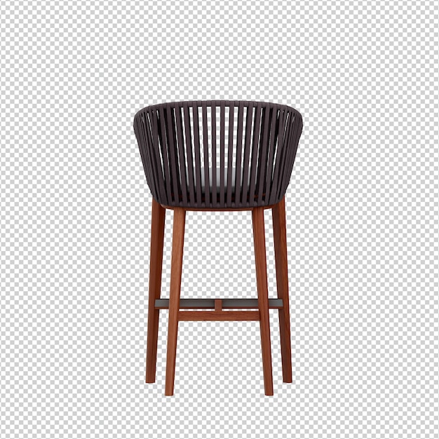 Isometric Chair 3D isolated rendering