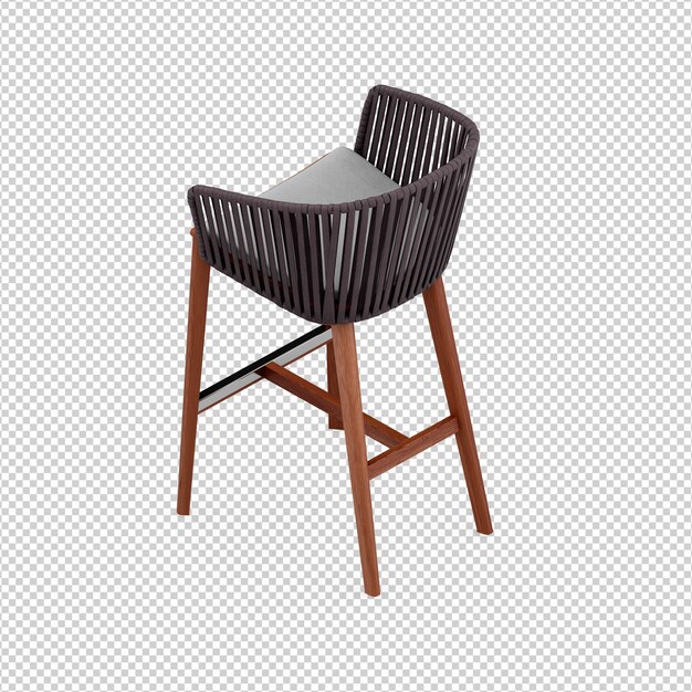 isometric chair 3d isolated rendering