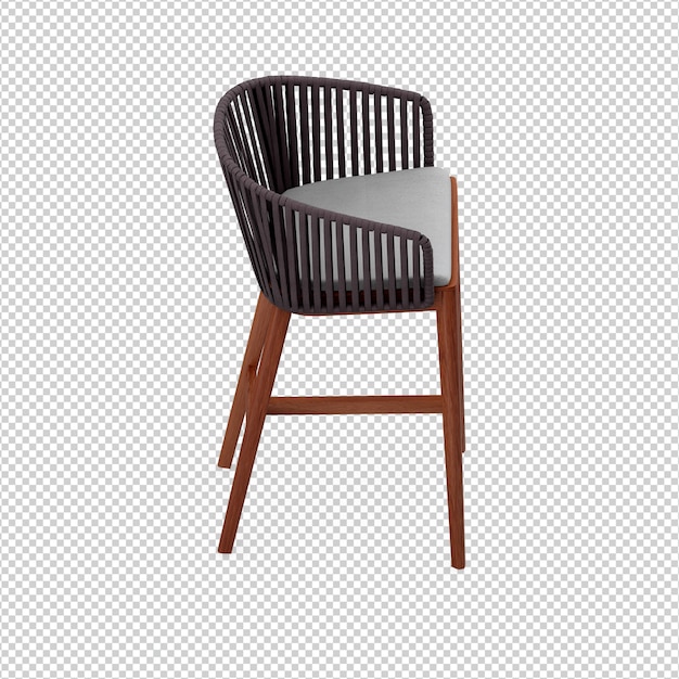 Isometric chair 3d isolated rendering