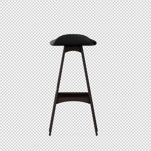 Isometric chair 3d isolated rendering