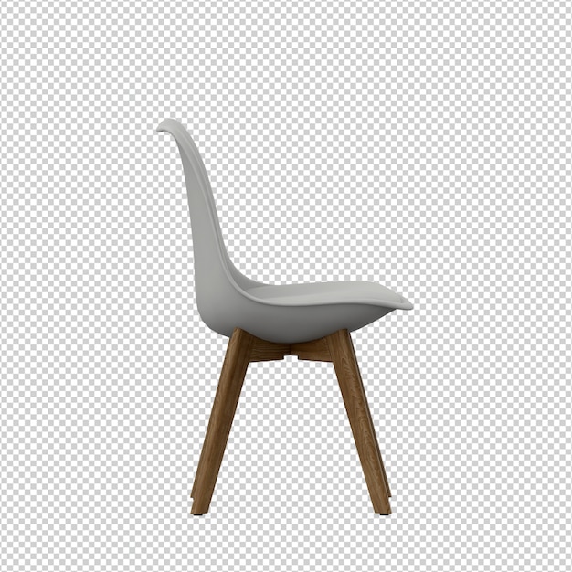Isometric Chair 3D isolated rendering