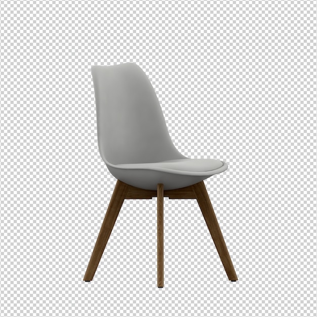 Isometric Chair 3D isolated rendering