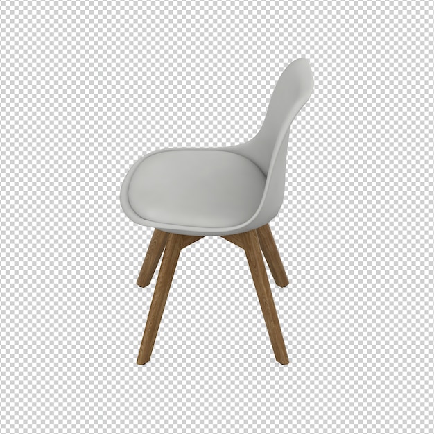 Isometric chair 3d isolated rendering