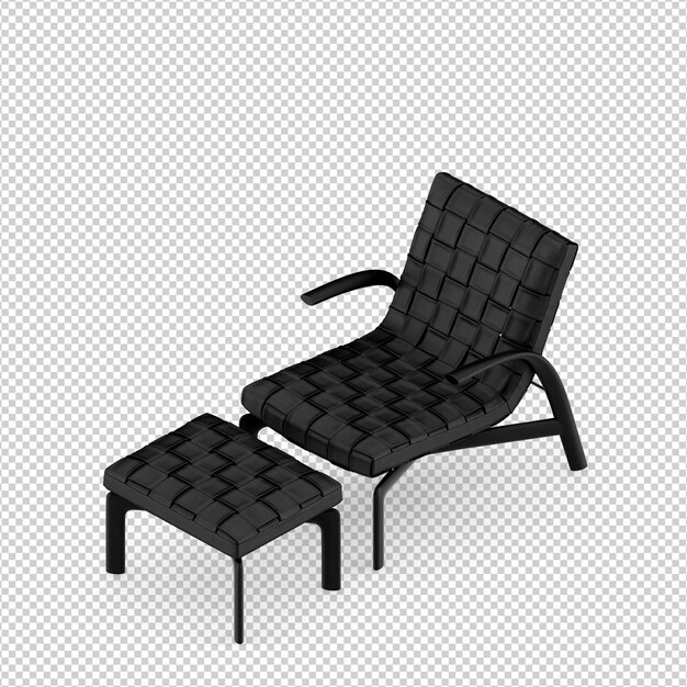 isometric chair 3d isolated rendering