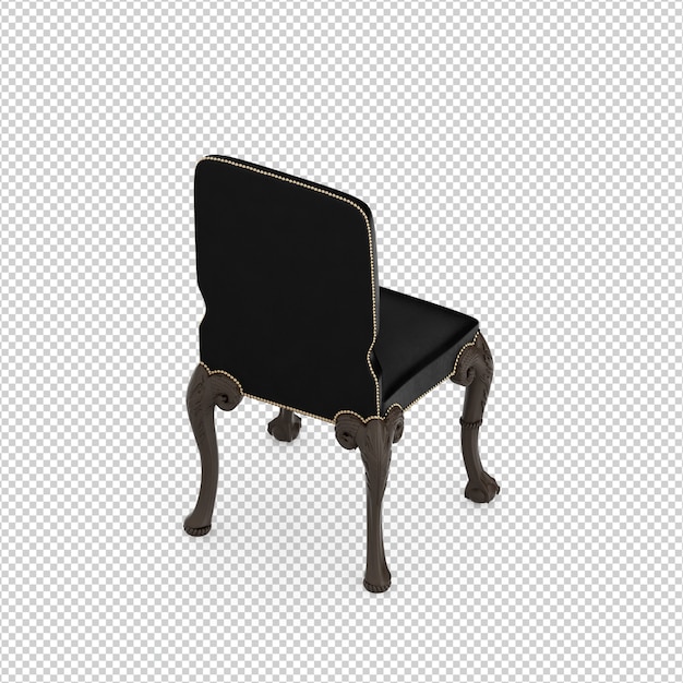 PSD isometric chair 3d isolated rendering